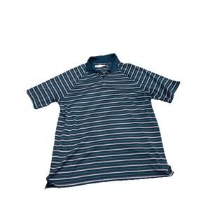 Oakley Men’s Short Sleeve Polo Shirt Stripes Blue/pink Size Large